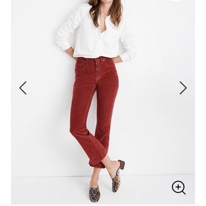 Madewell Corduroy Rust Cali Demi-Boot Pants NWT!